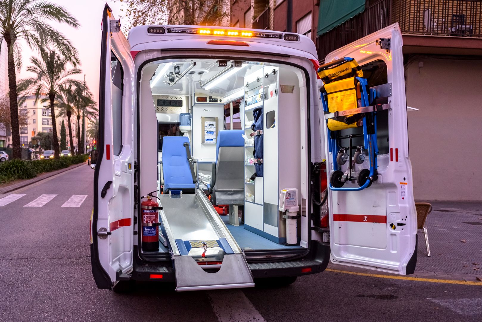 Interior of an ambulance with all its new material while paramedic are out in an emergency.
